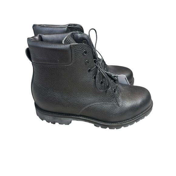 Steven Alan Boots Men 8.5 Black Leather Winter Lace Up Ankle Boot Gorpcore - Picture 1 of 10